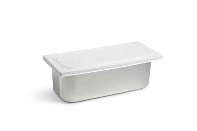XTC Gelato wholesale containers — metal and plastic tubs, lids on